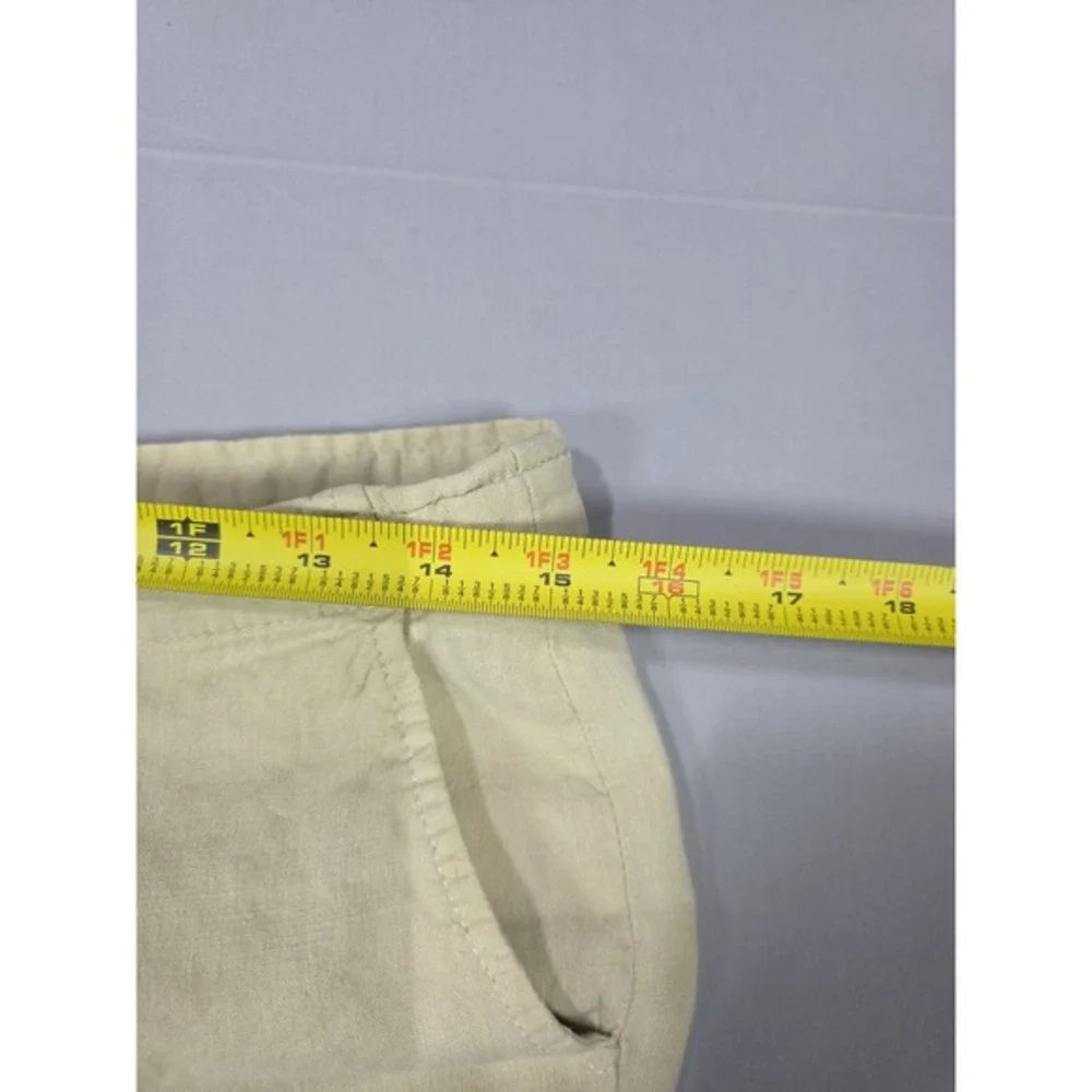 Banana Republic Pants 4 Beige Linen Blend Turkey Roll Up Vintage 2003‎ Y2K Cargo